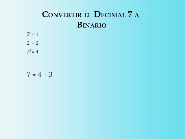 Convertir 7 a Binario - Paso 1