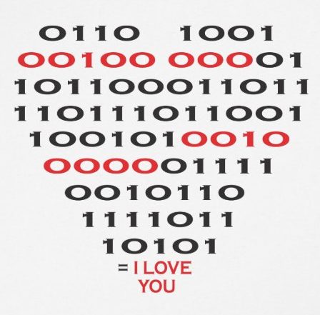I love you in Binary Code